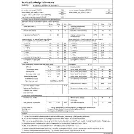 Panasonic Wärmepumpe KIT-AXC09HE8 9 kW 400 v Aquarea T-CAP