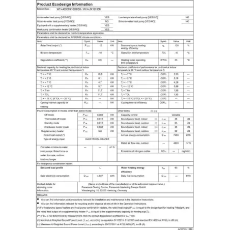 Panasonic Wärmepumpe KIT-AXC12HE8 12 kW 400 v Aquarea T-CAP