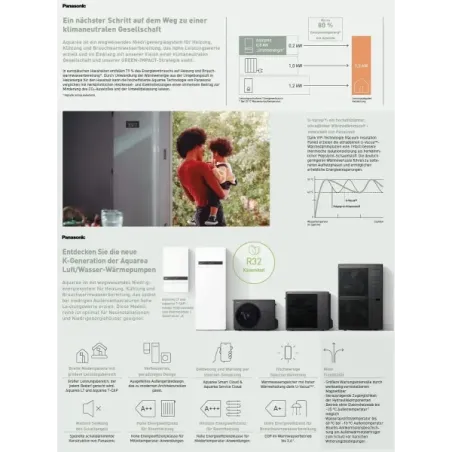 Panasonic Wärmepumpe KIT-AXC12KE5 12 kW 220 v Aquarea T-CAP