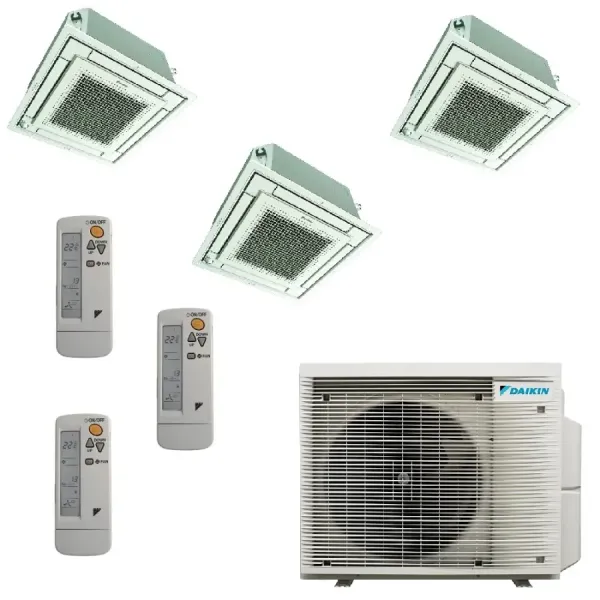 Klimaanlagen Daikin Trio Split 9+9+9 Kassette 3MXM68A9 BRC7F530W