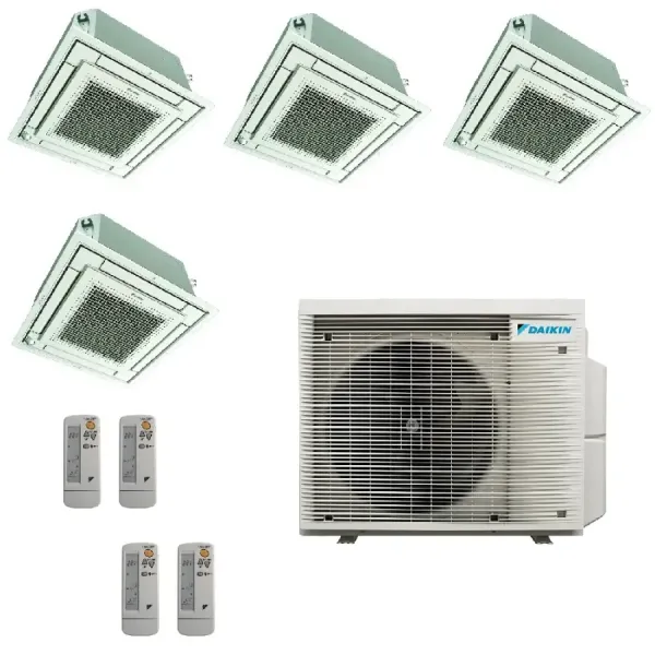 Klimaanlagen Daikin Quadri Split 9+9+9+9 Kassette 4MXM68A9 BRC7F530W