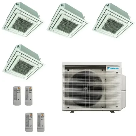 Klimaanlagen Daikin Quadri Split 9+9+9+12 Kassette 4MXM80A9 BRC7F530W