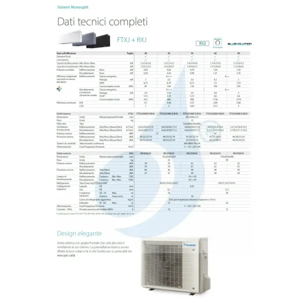Klimaanlagen Daikin Mono Split FTXJ42AS9 RXJ42A9 Emura 3 Silbernen