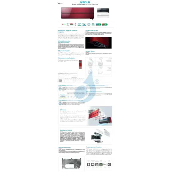 Mitsubishi Duo Split 9000+12000 Btu Weiß Strahlend MXZ-2F42VF4