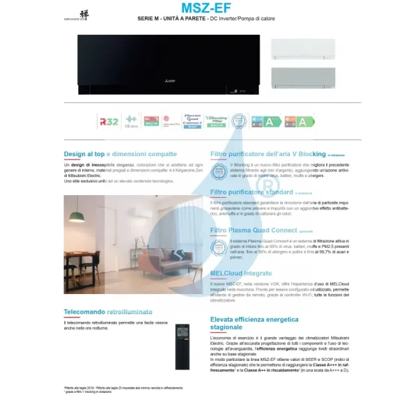 Klimageräte Mitsubishi Duo Split 9+12 Btu Weiß MXZ-2F42VF4