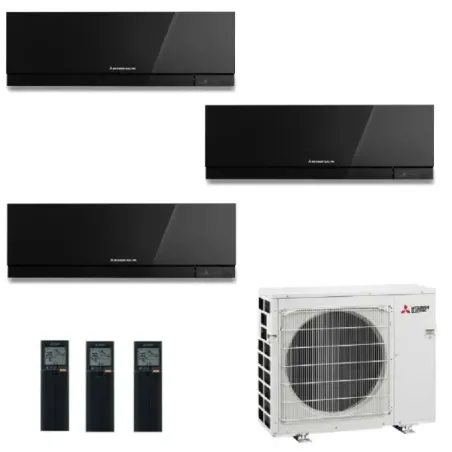 Klimageräte Mitsubishi Trio Split 7+15+18 Schwarz MXZ-3F68VF4