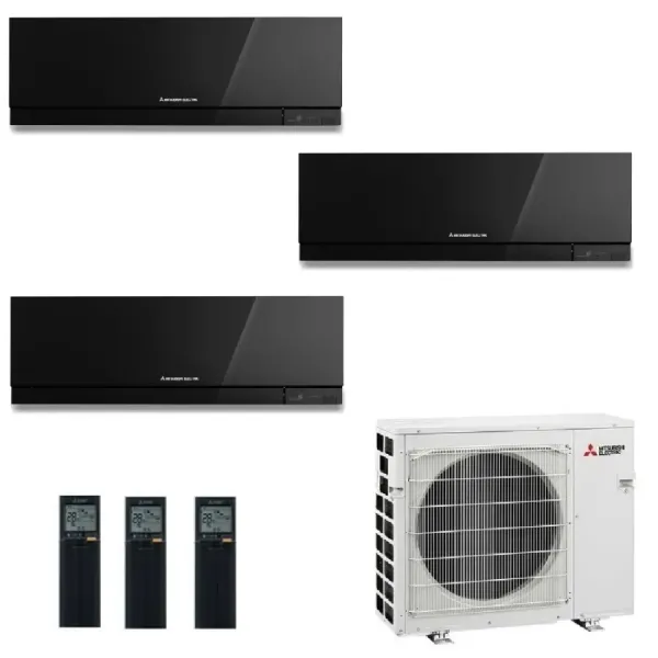 Klimageräte Mitsubishi Trio Split 9+9+15 Schwarz MXZ-3F68VF4