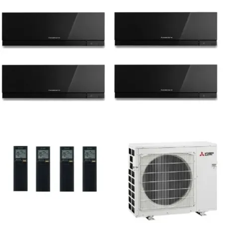 Mitsubishi Quadri Split 9+9+9+12 Btu Schwarz MXZ-4F72VF4