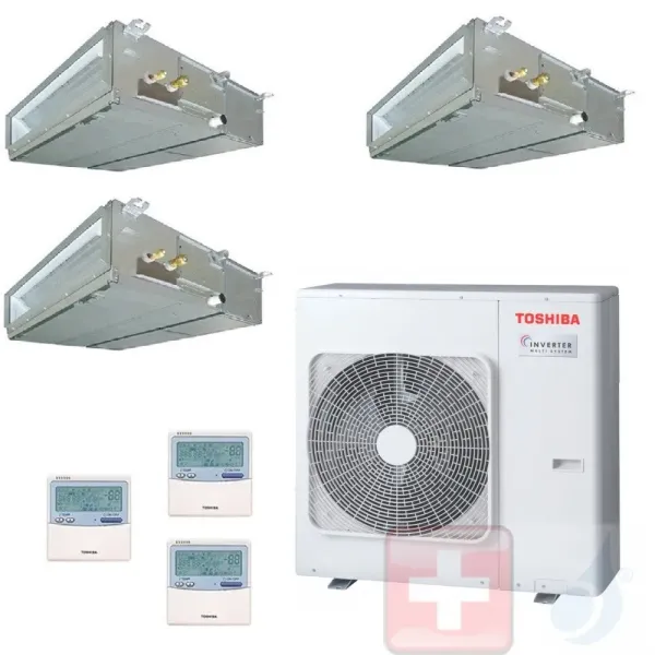 Klimageräte Toshiba Trio Split 9+12+12 Kanal Slim RAS-3M18U2AVG-E