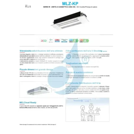 Mitsubishi Trio Split Kassettengerät MLZ-KP 9+9+9 Btu MXZ-3F54VF4