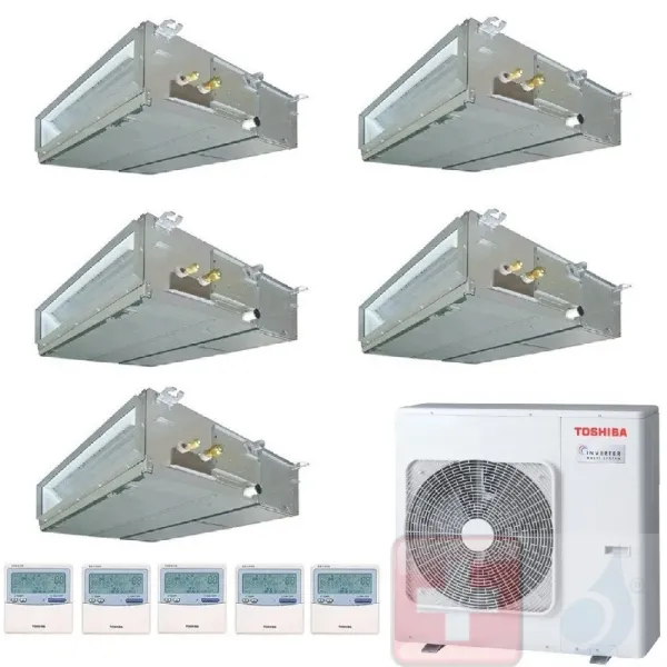 Klimageräte Toshiba Penta Split 7+7+7+7+9 Kanal Slim RAS-5M34U2AVG-E