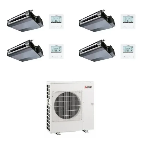 Mitsubishi Quadri 9+9+9+9 Kanaleinbaugeräte MXZ-4F72VF4 Steuerdraht