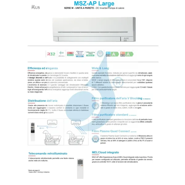 Mitsubishi Inneneinheit 21000 Btu 6.1 kW MSZ-AP60VGK