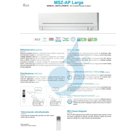 Mitsubishi Inneneinheit 24000 Btu 7.1 kW MSZ-AP71VGK