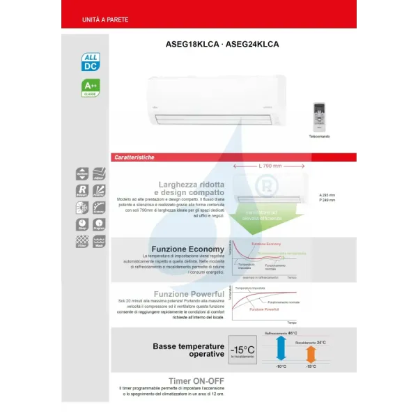 Fujitsu Mono Split 18000 Btu ASEG18KLCA AOEG18KLCA Weiß