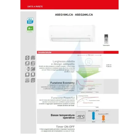 Fujitsu Mono Split 18000 Btu ASEG18KLCA AOEG18KLCA Weiß