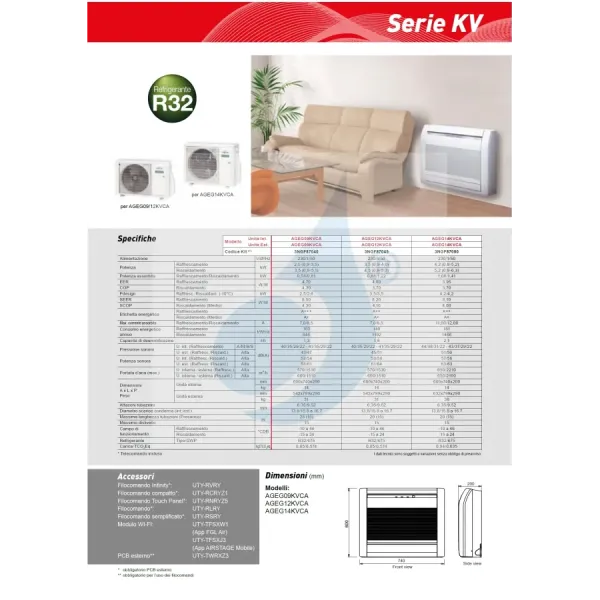 Fujitsu Mono Split 14000 Btu AGEG14KVCA AOEG14KVCA Weiß