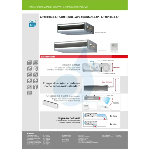 Fujitsu Inneneinheit KL-Kanal ARXG12KLLAP 12000 Btu Kanaleinbaugeräte