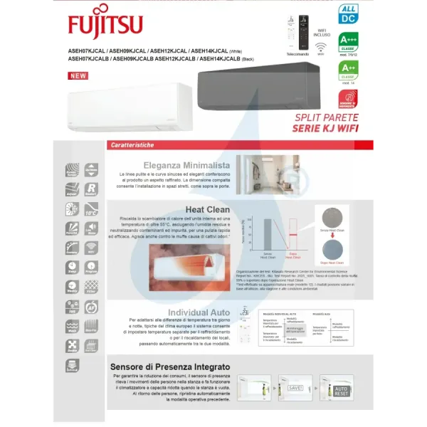 Klimaanlage Fujitsu Duo Split 7+12 KJ-W AOEG14KBCA2 Wand WiFi