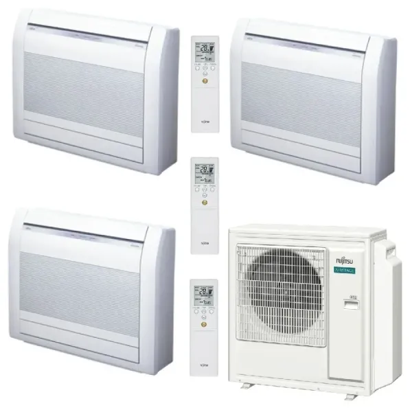Klimaanlage Fujitsu Trio Split 12+12+12 Fußboden KV AOEG36KBTA5