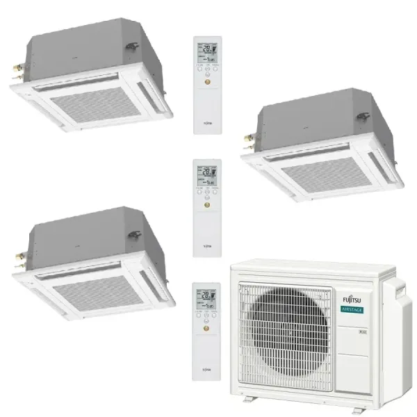 Klimaanlage Fujitsu Trio Split 7+9+9 Kassettengerät AOEG18KBCA3