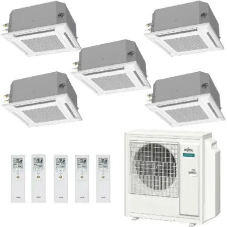 Klimaanlage Fujitsu Penta Split 9+9+9+9+15 Kassettengerät AOEG36KBTA5