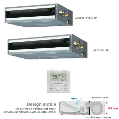 Klimaanlage Fujitsu Duo Split 9+15 KL-Kanal AOEG18KBCA2