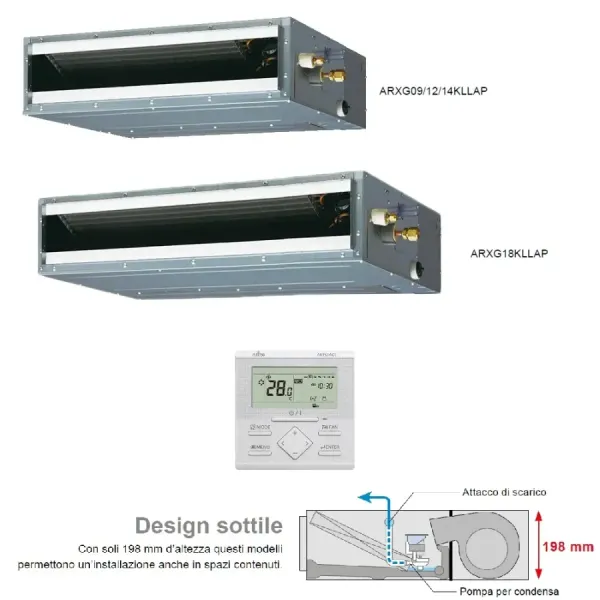 Klimaanlage Fujitsu Trio Split 7+9+12 KL-Kanal AOEG18KBCA3