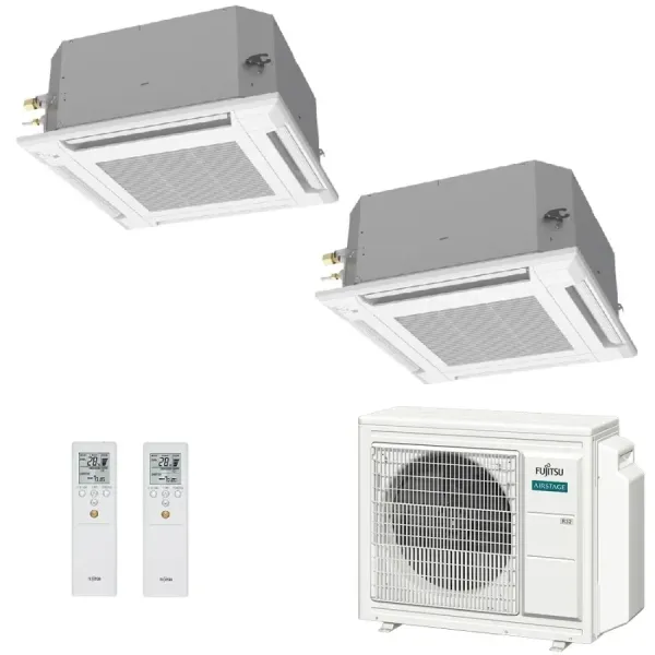 Klimaanlage Fujitsu Duo Split 12+12 Kassettengerät AOEG24KBCA3