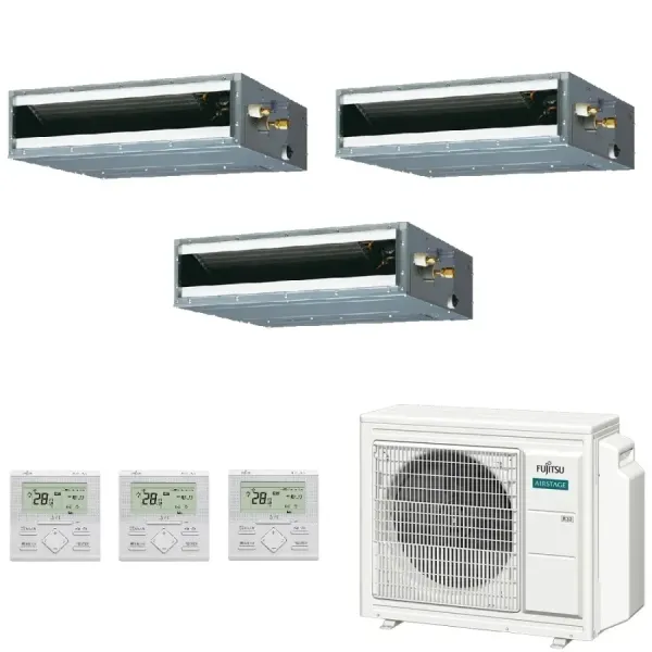 Klimaanlage Fujitsu Trio Split 9+9+18 KL-Kanal AOEG24KBCA3