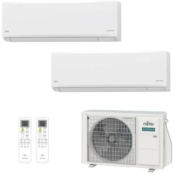 Klimaanlage Fujitsu Duo Split 7+12 KN AOEG18KBCA2 Wand WiFi