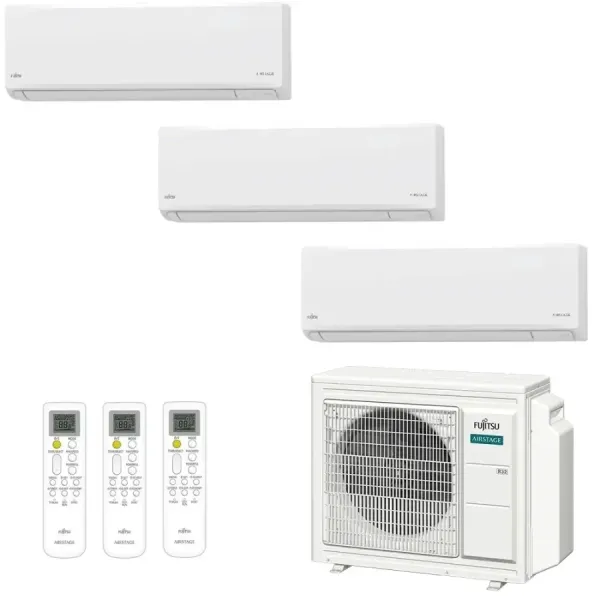 Klimaanlage Fujitsu Trio Split 12+12+12 KN WiFi AOEG24KBCA3