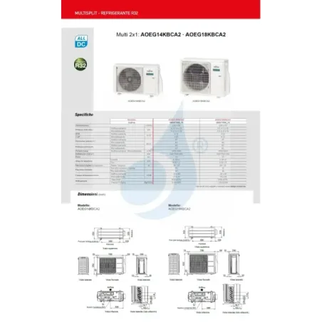 Klimaanlage Fujitsu Duo Split 7+12 KJ-B AOEG18KBCA2 Wand WiFi