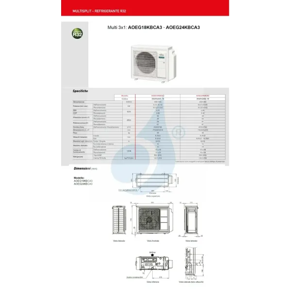 Klimaanlage Fujitsu Trio Split 7+12+12 KJ-B WiFi AOEG24KBCA3