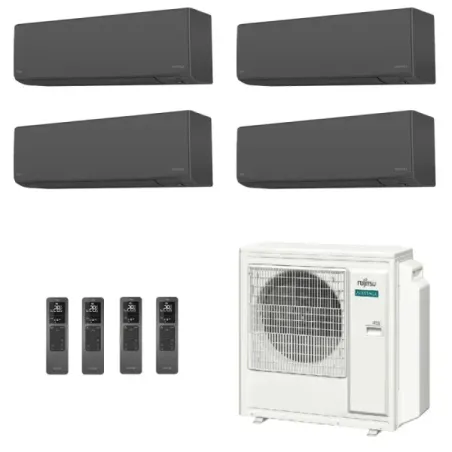Fujitsu Quadri Split 9+9+15+15 KJ-B WiFi AOEG36KBTA5 Schwarz