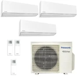 Klimageräte Panasonic Trio Split  Z Etherea WiFi 9000+9000+15000 Btu Btu mit externer Einheit 24000 Btu CU-3Z68CBE Inverter-Hoch