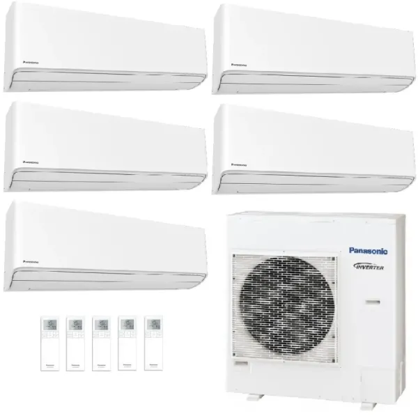 Klimageräte Panasonic Penta Split  Z Etherea WiFi 9+9+9+9+9 Btu Btu mit externer Einheit 30000 Btu CU-5Z90CBE Inverter-Hocheffiz