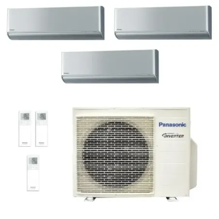 Klimageräte Panasonic Trio Split  XZ Etherea WiFi 7000+7000+7000 Btu Btu mit externer Einheit 18000 Btu CU-3Z52CBE Inverter-Hoch