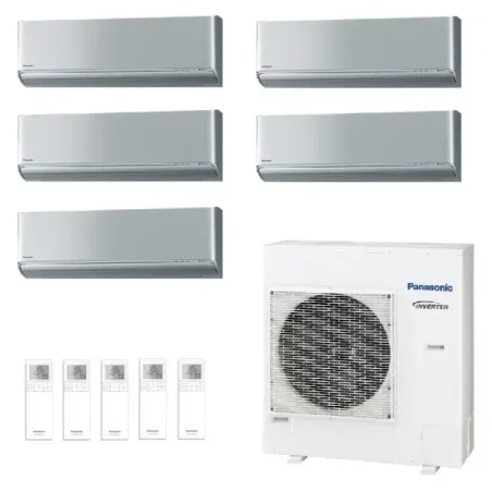 Klimageräte Panasonic Penta Split  XZ Etherea WiFi 9+9+9+9+12 Btu Btu mit externer Einheit 30000 Btu CU-5Z90CBE Inverter-Hocheff