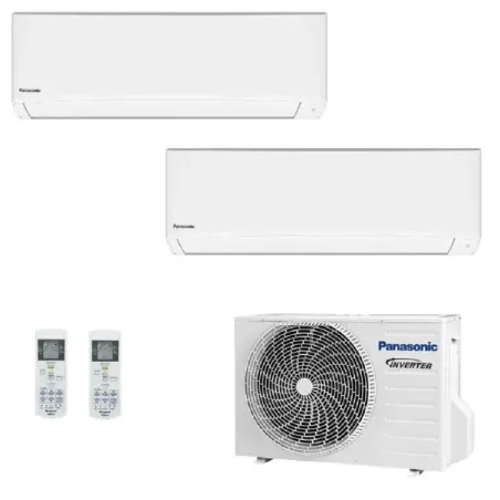 Klimageräte Panasonic Duo Split  TZ Kompakt WiFi 7000+7000 Btu Btu mit externer Einheit 15000 Btu CU-2Z41CBE Inverter-Hocheffizi