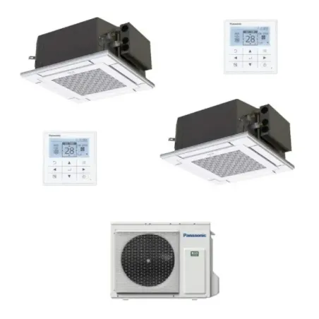 Klimageräte Panasonic Duo Split  60 x 60 4 wege WiFi Optional 9000+12000 Btu mit externer Einheit 15000 Btu CU-2Z41CBE Wärmepump