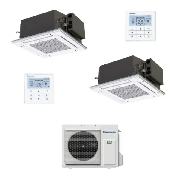 Klimageräte Panasonic Duo Split  60 x 60 4 wege WiFi Optional 9000+12000 Btu mit externer Einheit 15000 Btu CU-2Z50CBE Wärmepump