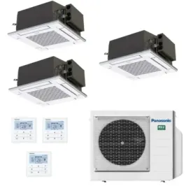 Klimageräte Panasonic Trio Split  60 x 60 4 wege WiFi Optional 9000+9000+12000 Btu mit externer Einheit 18000 Btu CU-3Z52CBE Wär