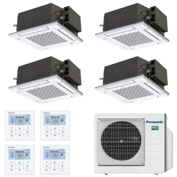 Klimageräte Panasonic Quadri Split  60 x 60 4 wege WiFi Optional 9000+9000+9000+9000 Btu mit externer Einheit 28000 Btu CU-4Z80C