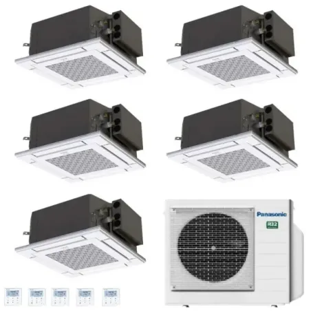 Klimageräte Panasonic Penta Split  60 x 60 4 wege WiFi Optional 9+9+9+9+12 Btu mit externer Einheit 30000 Btu CU-5Z90CBE Wärmepu