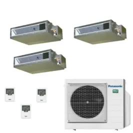 Klimageräte Panasonic Trio Split  Geringe Prävalenz WiFi Optional 9000+9000+9000 Btu mit externer Einheit 18000 Btu CU-3Z52CBE W
