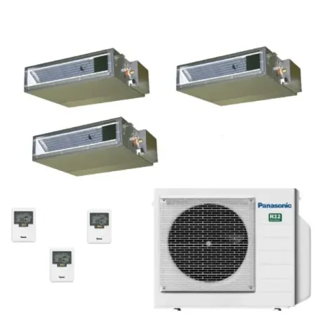 Klimageräte Panasonic Trio Split  Geringe Prävalenz WiFi Optional 12000+12000+12000 Btu mit externer Einheit 24000 Btu CU-3Z68CB