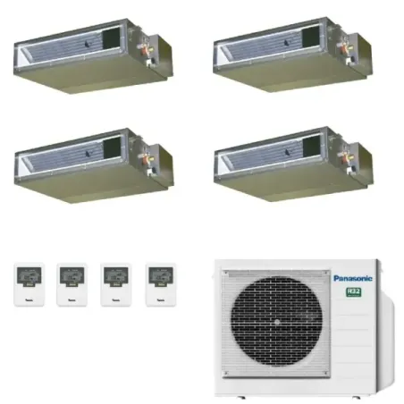 Klimageräte Panasonic Quadri Split  Geringe Prävalenz WiFi Optional 9000+9000+9000+12000 Btu mit externer Einheit 28000 Btu CU-4