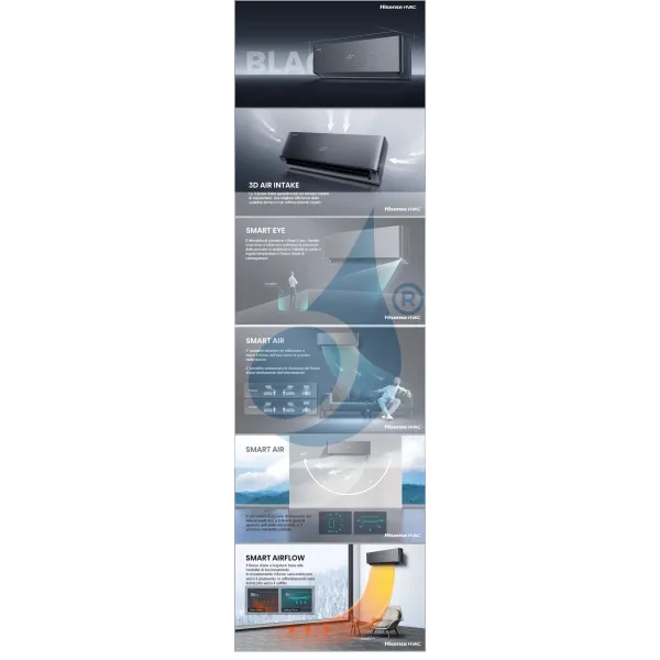 Klimaanlagen Hisense Duo Split 9+12 Btu Energy PRO X 2AMW52U4RXC