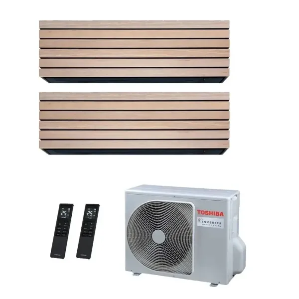 Toshiba Duo Split 9+9 Btu Daiseikai 10 WOOD RAS-2M18G3AVG-E